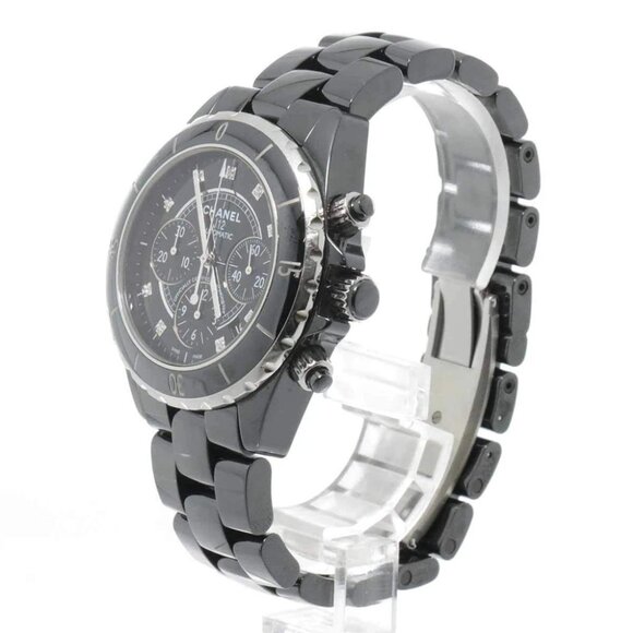 CHANEL J12 Chronograph H2419 9P Diamond Date Black Dial Mens Watch 90257062 - Picture 6 of 7
